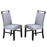 Dining Chairs With Handle Upper Backrest (Set of 2) - Charcoal