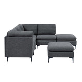 Upholstered Modular Sectional & Tall Legs
