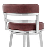Titana - Swivel Faux Leather And Brushed Stainless Steel Bar Stool