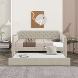 Upholstered Daybed With Trundle And USB Charging Design