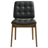 Tufted Back Dining Chairs With Tufted Upholstered Seats And Tapered Legs (Set of 2) - Black