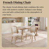 Dining Chairs Upholstered With Fan Shaped Back (Set of 2) - Beige