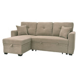 Sleeper Sectional With Pull Out Bed, Reversible Chaise