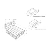 Lucille - 5 Piece Bedroom Set With Storage Drawers And Bookcase Headboard