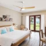 52" Ceiling Fan & 18W LED Light And Remote Control, DC Motor For Bedroom - White