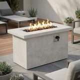 Propane Gas Fire Pit Table Outdoor Heater Reinforced Cement 42x24in