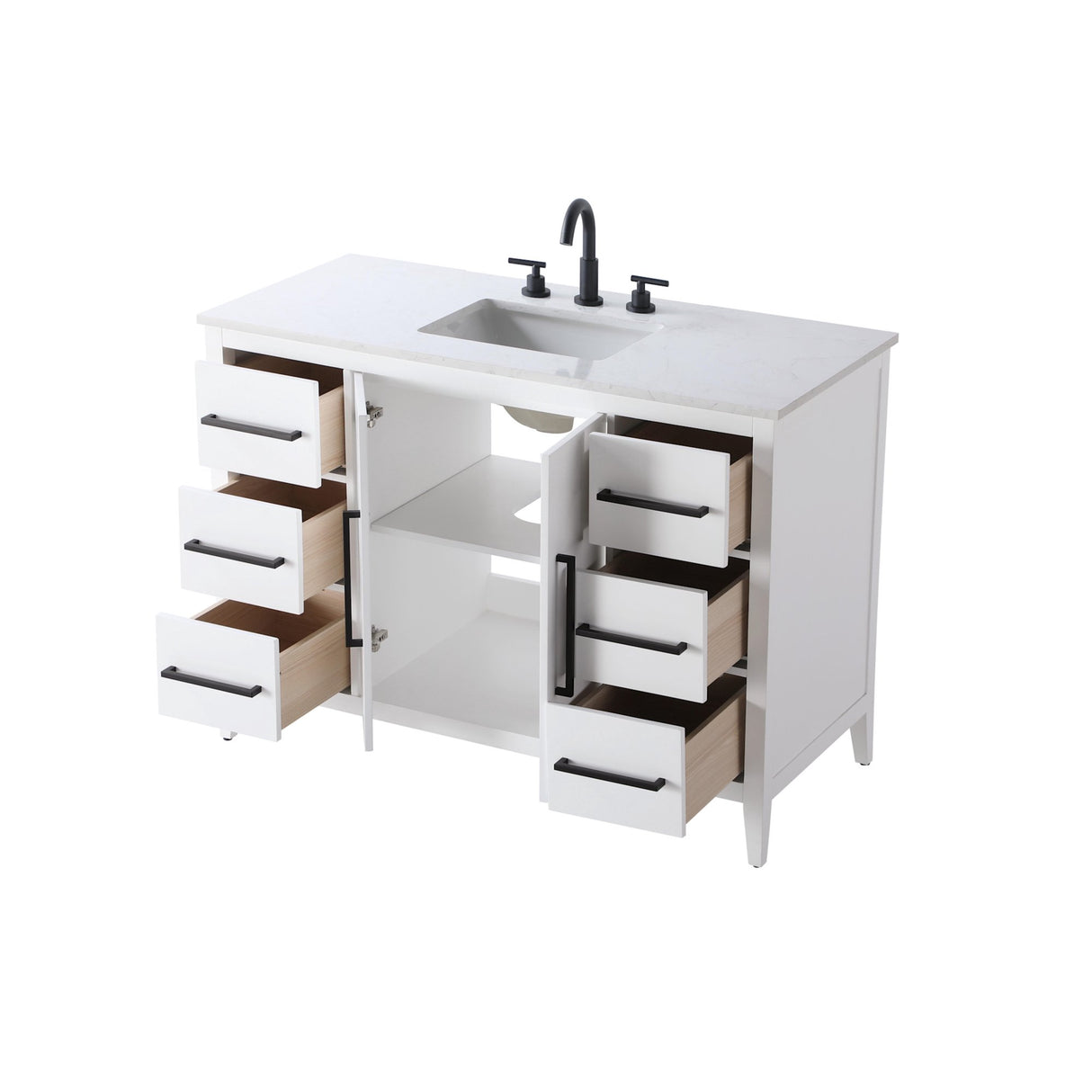 Elegant Lighting Millie Free Standing Vanity Set - White