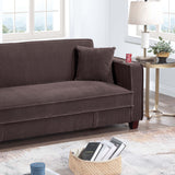 Modern Convertible Sofa With Hidden Storage USB Port, Cup Holder
