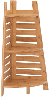 Linon Bracken Corner Bookcase in Natural Finish Bamboo