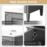 Bathroom Vanity With 2 Doors And Tip Out Drawer, Soft Closing Hinges