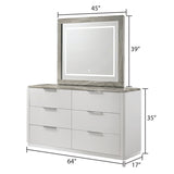 Jazz - LED Mirror With Touch Sensor Switch (Dresser Not Included) - White