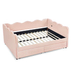 Gingham Daybed With USB Charging Port, Wave-Shaped Design