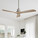 52" Outdoor Ceiling Fan With Remote Control Blades Reversible DC Motor - Brushed Nickel