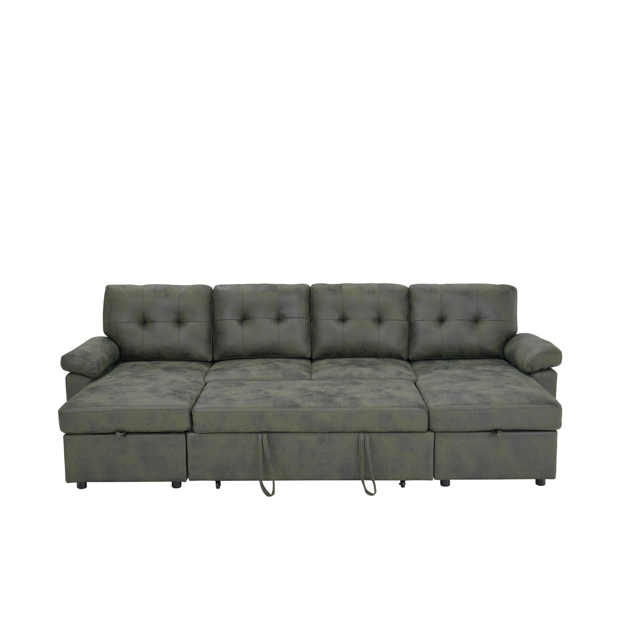 Convertible Sectional Sofa Bed With Pull Out Sleeper And Storage