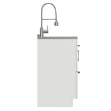 Hennessy - Laundry Utility Sink And Cabinet With Dual Sink And Pull Out Faucet - White