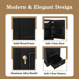 Bathroom Vanity With Sink, Soft Close Door, Adjustable U-Shaped Shelf