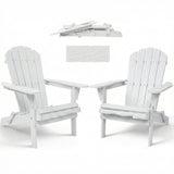Folding Adirondack Lounge Chair With Embossed Grain Texture