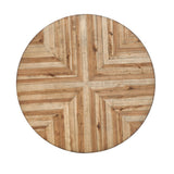 Modern Style Indoor Dining Round Table With Metal Legs - Light Birch