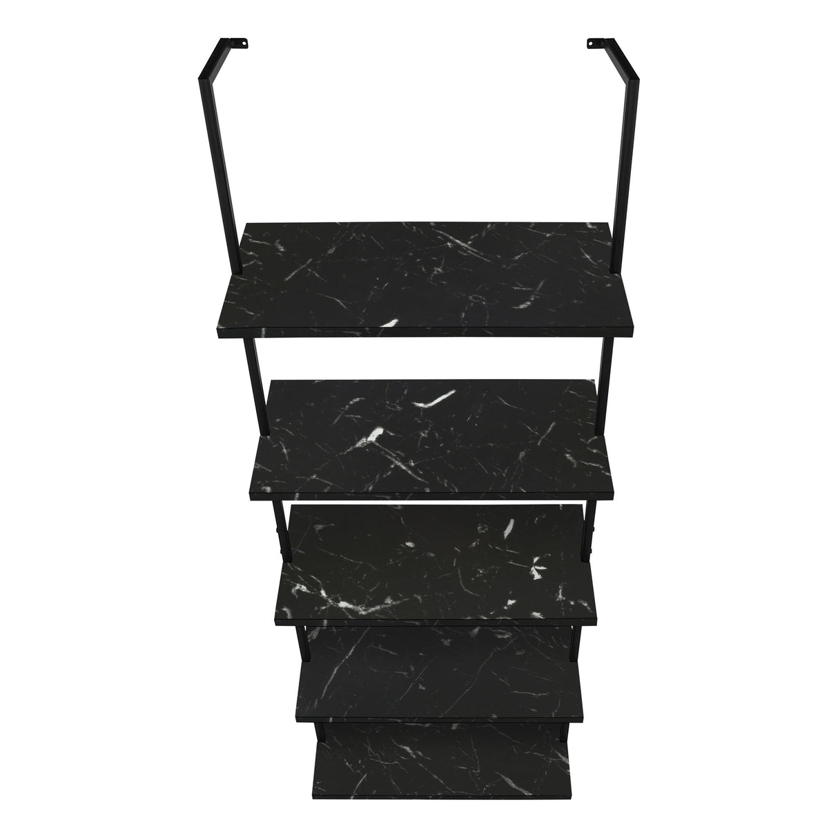 Bookshelf, Bookcase, Etagere, Ladder, 5 Tier, For Office, Marble Look Contemporary & Modern - Etageres - Alpine Outlets