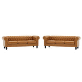2 Piece Sofa Set With Rolled Armrests