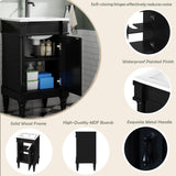 Bathroom Vanity With Sink, Storage Cabinet With Door, Drop In Sink, Compact Freestanding Design