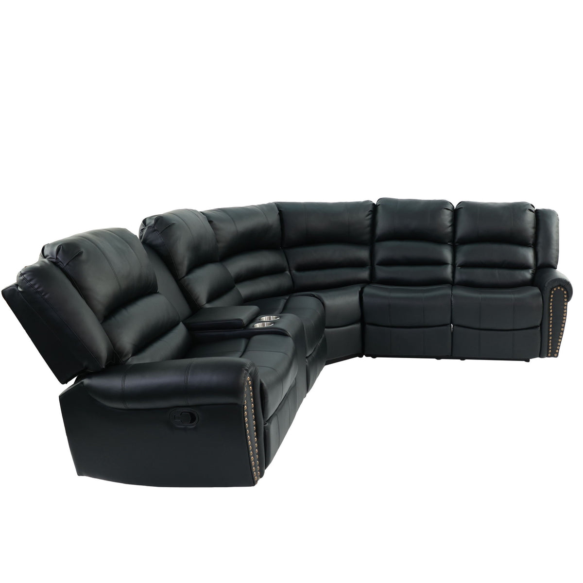 Reclining Sectional Sofa With Console