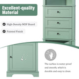 Tall Storage Cabinet With 3 Drawers And Adjustable Shelves For Bathroom