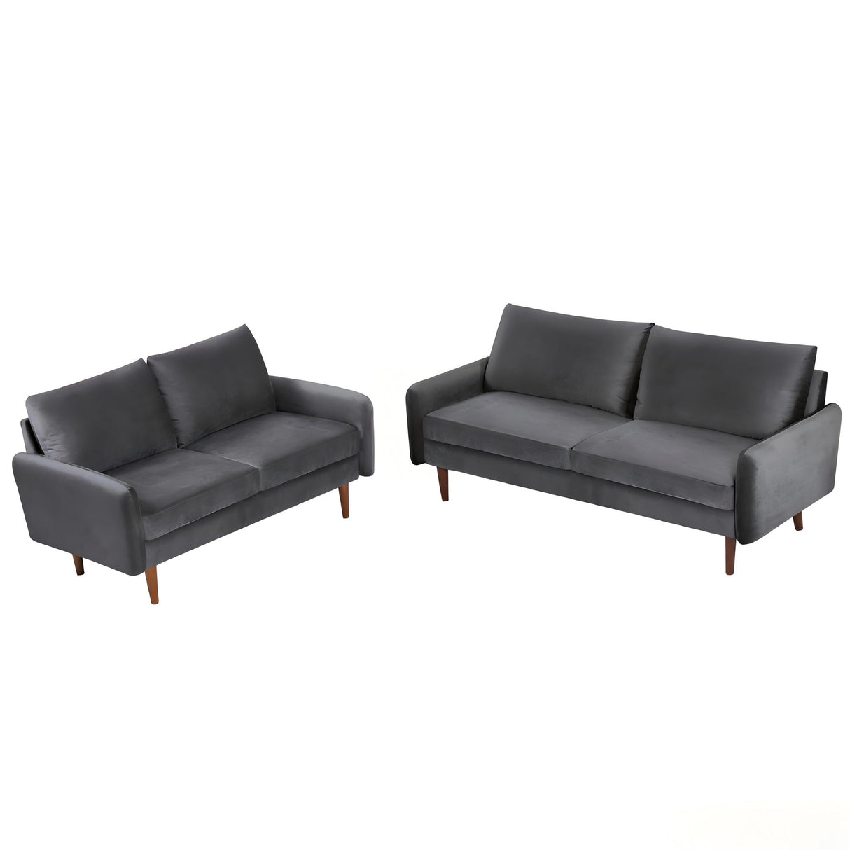 Kent - 2 Piece Sofa & Loveseat Set For Living Room - Gray