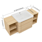 Wall Mounted Bathroom Vanity With Sink, Storage Shelves & Soft Close Door