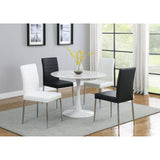 Round Dining Table With Pedestal Base - White
