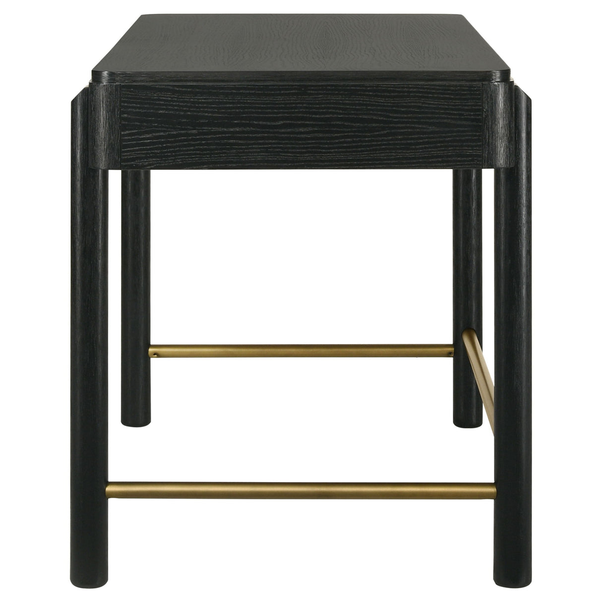 Anser - 2 Drawer Vanity Desk Makeup Table Rounded Design - Black