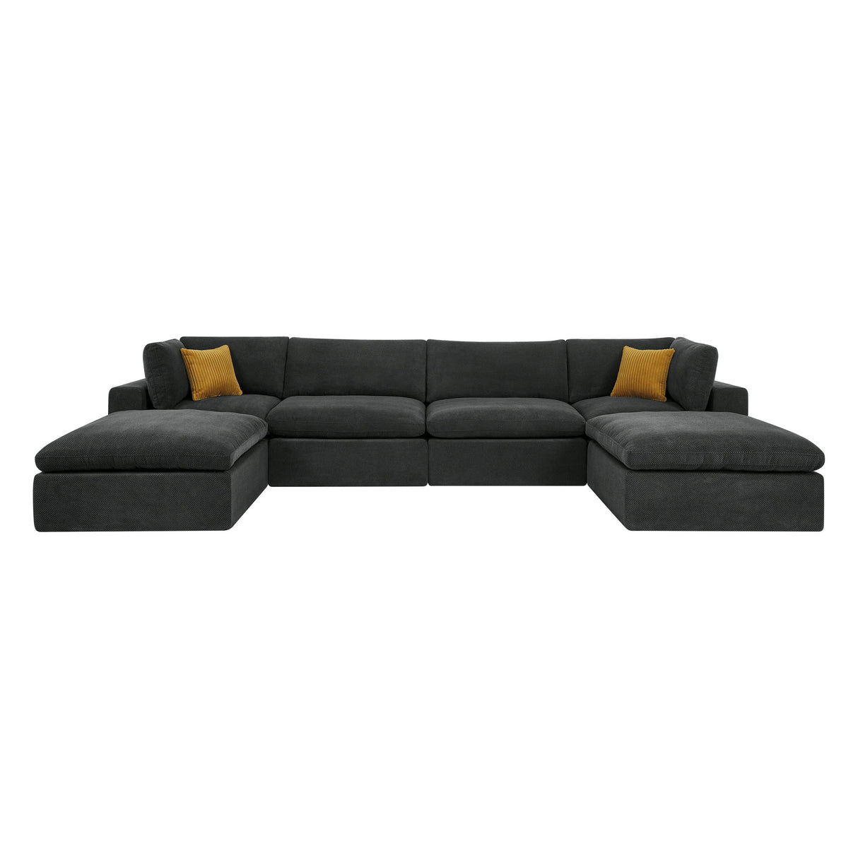 Custom Configuration Modular Sectional With Toss Pillows