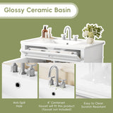 Bathroom Vanity With Top Sink, 2 Drawers, Tip Out Drawer