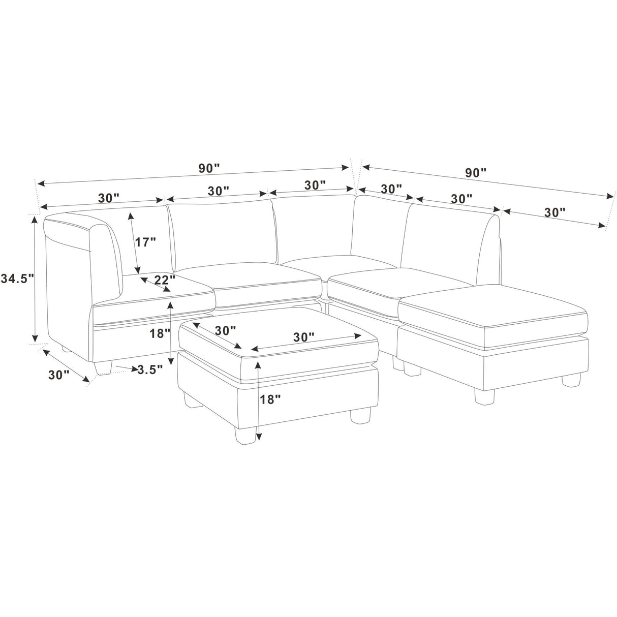 Upholstered Modular Sectional