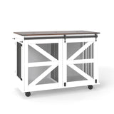 Weston Furniture-Style Double Dog Crate with Sliding Barn Doors and Removable Divider