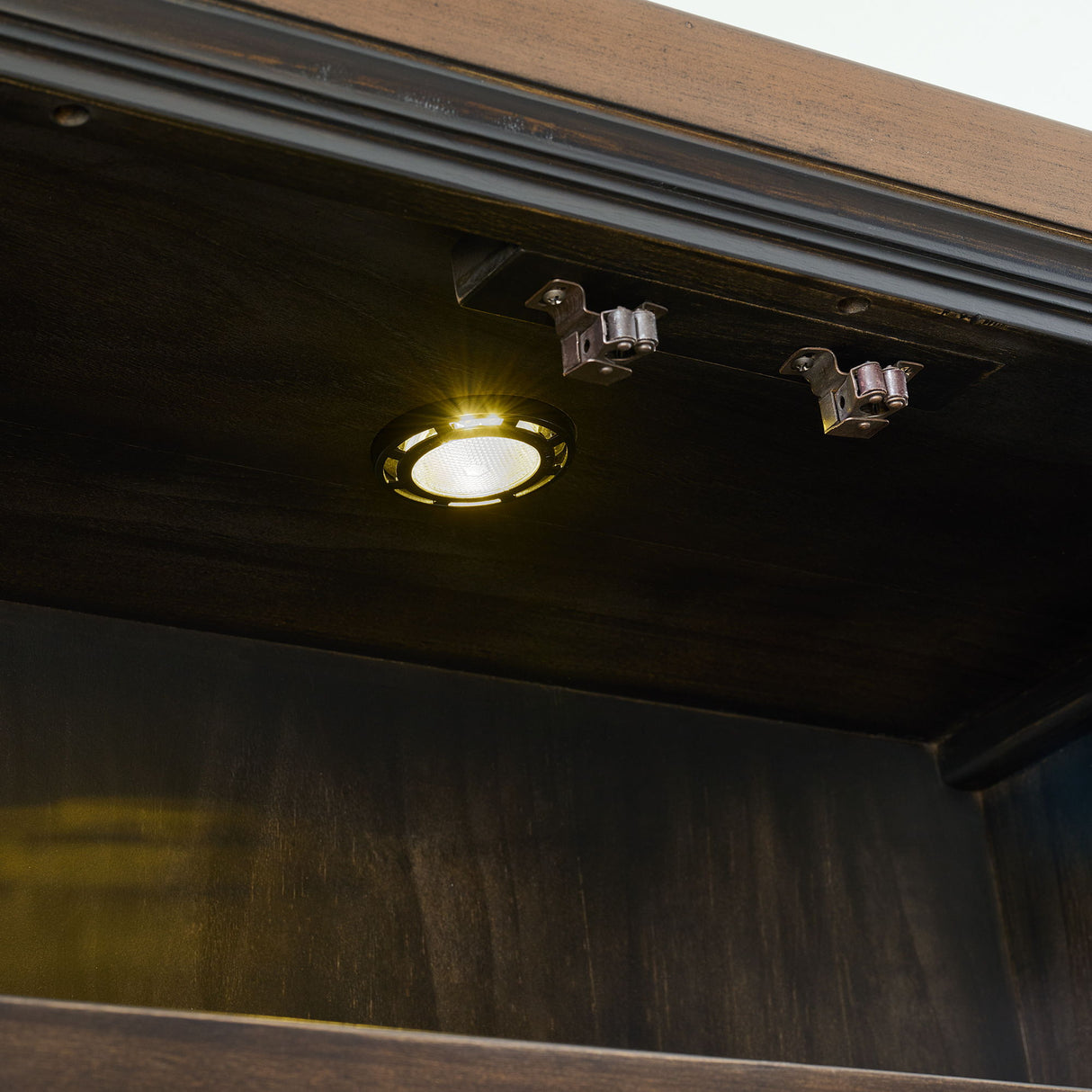 Montrose - Server And Hutch With LED Light - Espresso And Brown