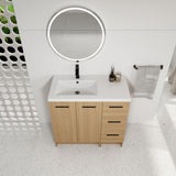 Wall Mounted Floating Bathroom Vanity With Sink, Door & Drawers Modular Cabinet