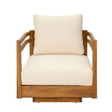 Outdoor Smooth Swivel Chair With Cushions