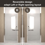 Shower Door With Explosion Proof Safety Film, Half Frame Design - Chrome