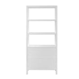 Modern Tall Storage Bookcase Cabinet With 2 Open Shelves & Double Doors