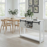 Farmhouse Entryway Table With Sliding Barn Door