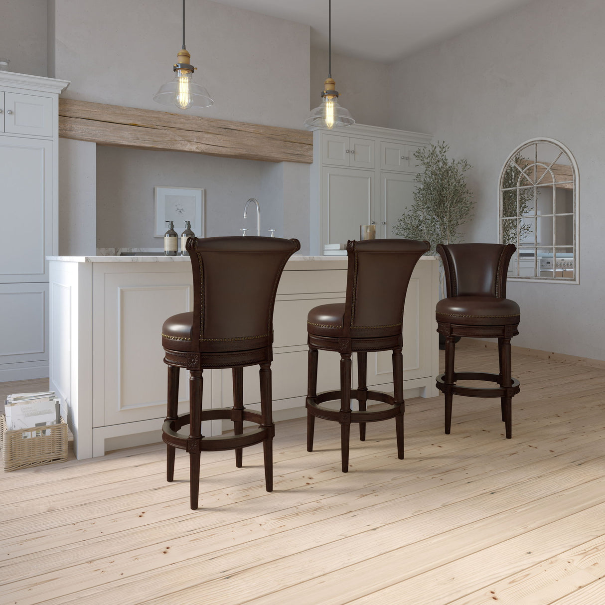 Swivel Barstool With High-Back
