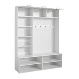 Farmhouse Hall Tree & Bench And Shoe Storage