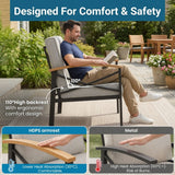 Outdoor Patio Chairs, Ergonomic (Set of 6) - Gray