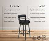 Madrid - Counter Height Swivel Bar Stool - Mineral