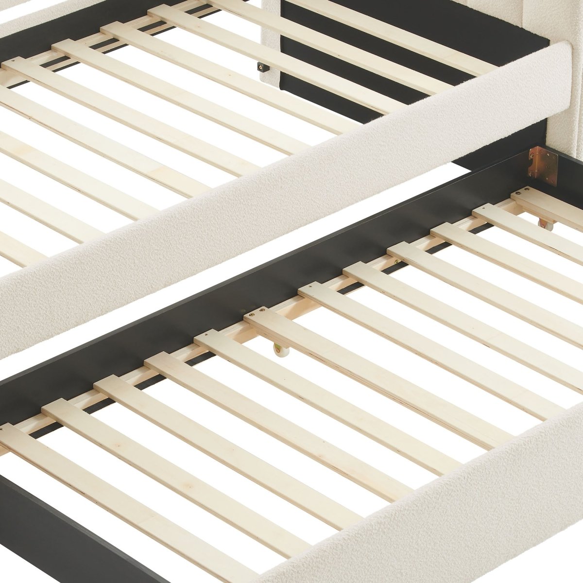 Channel Tufted Bouclé Twin Daybed with Pull - Out Trundle - Platform Bed available at Alpine Outlets in Denver