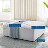 Channel Tufted Fabric Ottoman – Upholstered Modular 43 Inch - Ottomans available at Alpine Outlets in Denver