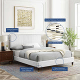 Channel Tufted Performance Velvet Platform Bed - Platform Bed available at Alpine Outlets in Denver