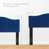 Channel Tufted Performance Velvet Platform Bed with Curved Silhouette - Platform Bed available at Alpine Outlets in Denver