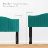 Channel Tufted Performance Velvet Platform Bed with Curved Silhouette - Platform Bed available at Alpine Outlets in Denver